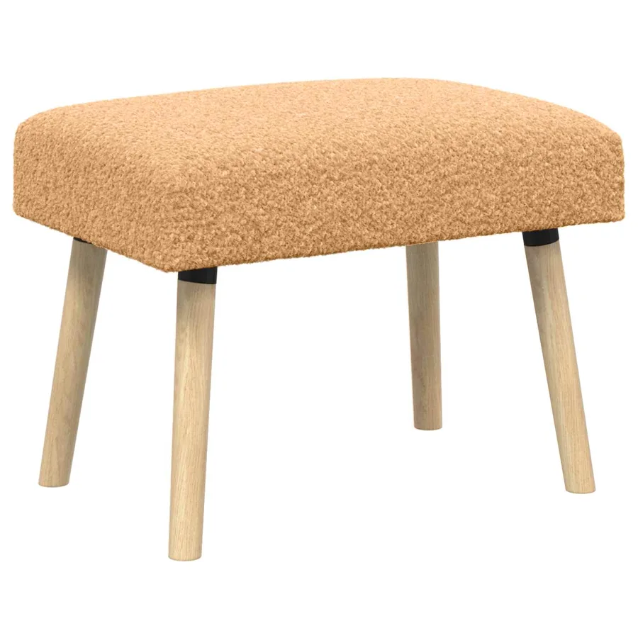 banc Uni Beige 60 x 40 x 45 cm Bouclé - 2