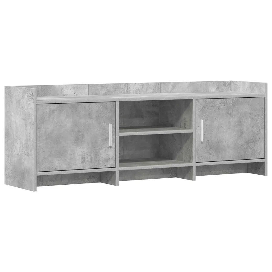 Meuble TV 130 x 33 x 47 cm Gris béton Bois d'ingénierie - 2