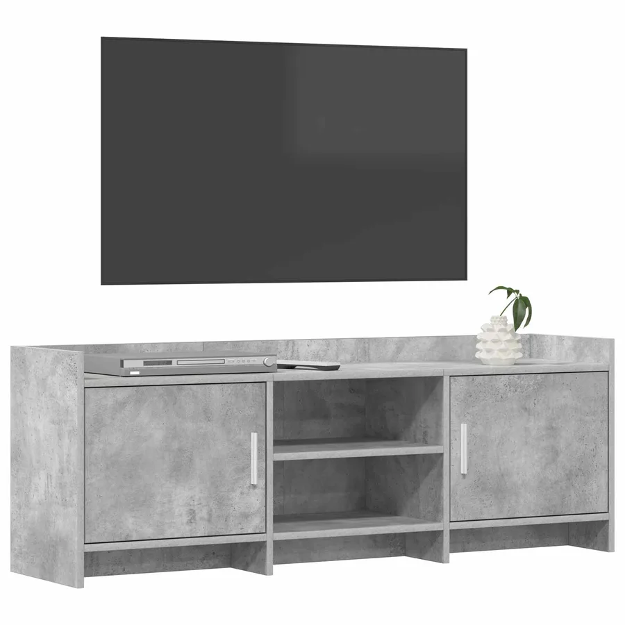Meuble TV 130 x 33 x 47 cm Gris béton Bois d'ingénierie - 3