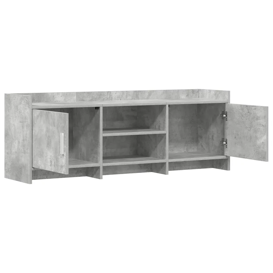 Meuble TV 130 x 33 x 47 cm Gris béton Bois d'ingénierie - 4