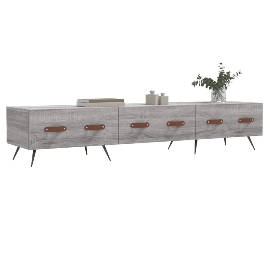 Meuble TV sonoma gris 150x36x30 cm bois d'ingénierie - 3