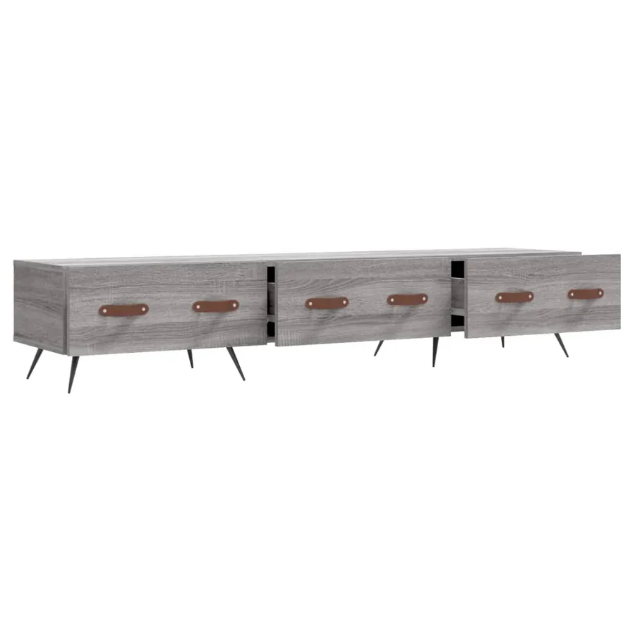 Meuble TV sonoma gris 150x36x30 cm bois d'ingénierie - 6