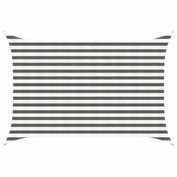 Voile d'ombre Gris clair et blanc 2 x 2,5 m HDPE