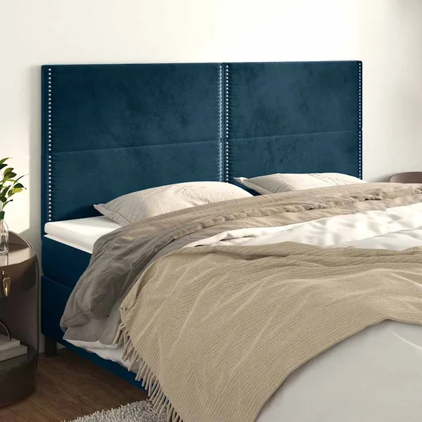 Tête de lit Bleu foncé 200 x 5 x 118/128 cm Velours