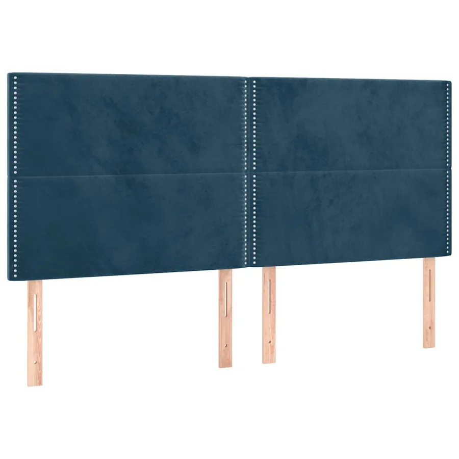 Tête de lit Bleu foncé 200 x 5 x 118/128 cm Velours - 2