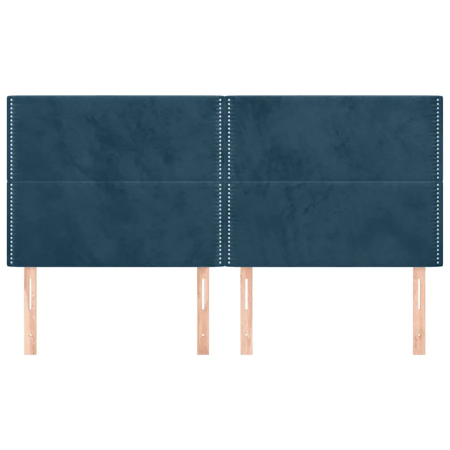 Tête de lit Bleu foncé 200 x 5 x 118/128 cm Velours - 3