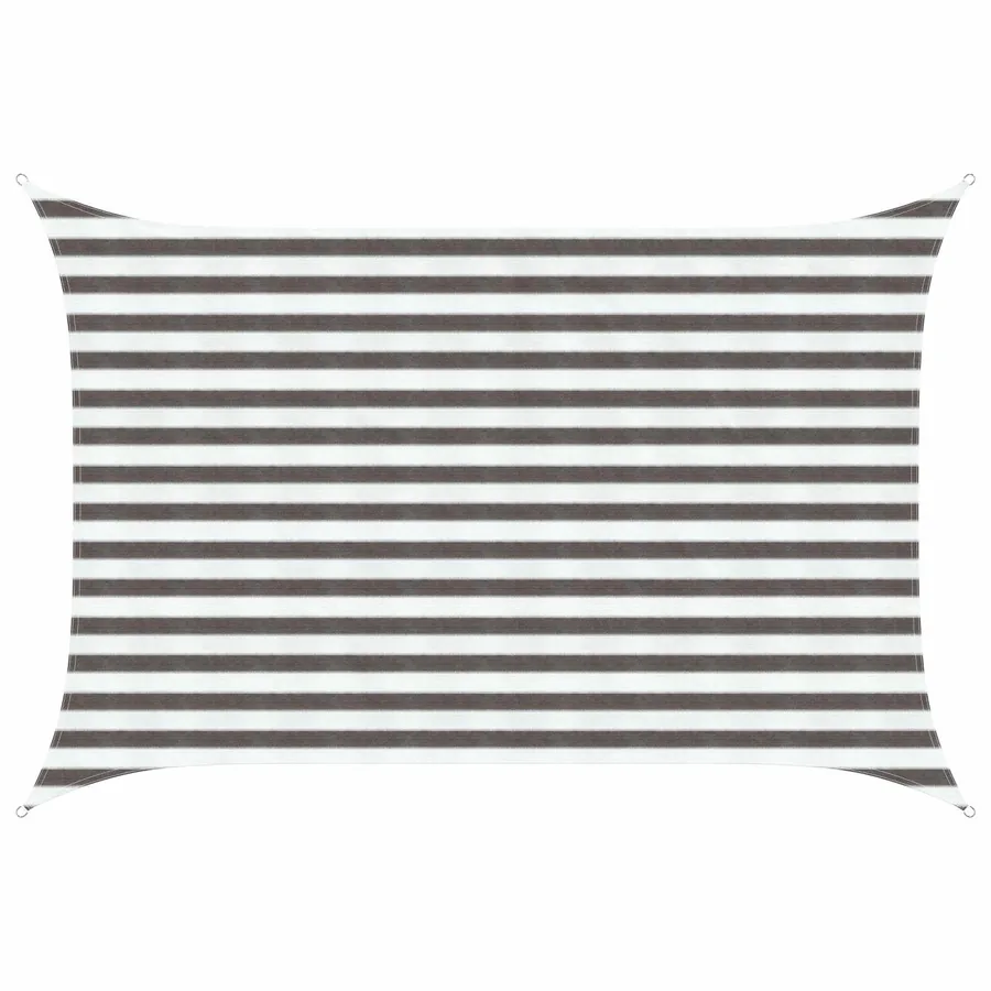 Voile d'ombre Gris clair et blanc 2 x 3,5 m HDPE