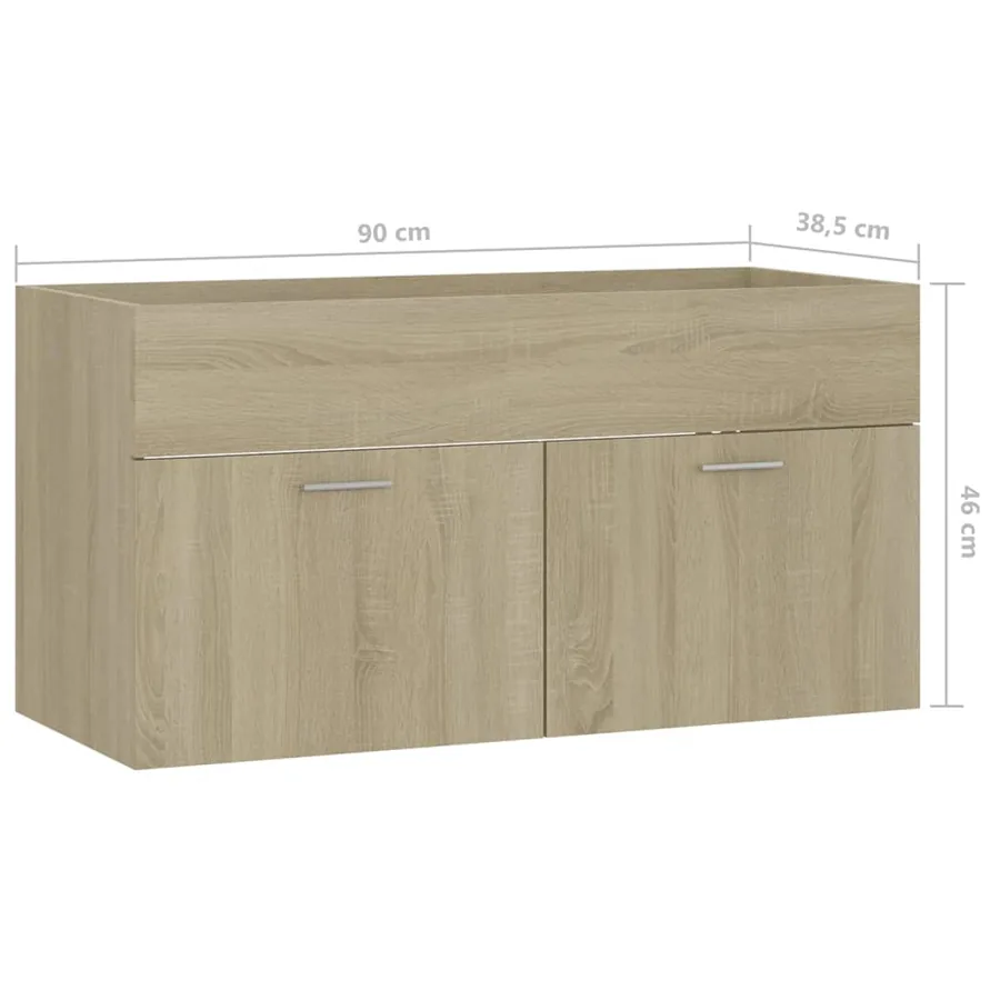 Ensemble de meubles de salle de bain Chêne sonoma Aggloméré - 14