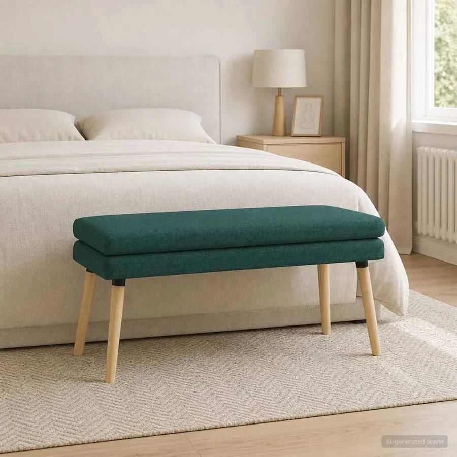 Banc à double couche Vert foncé 110 x 40 x 47 cm Tissu