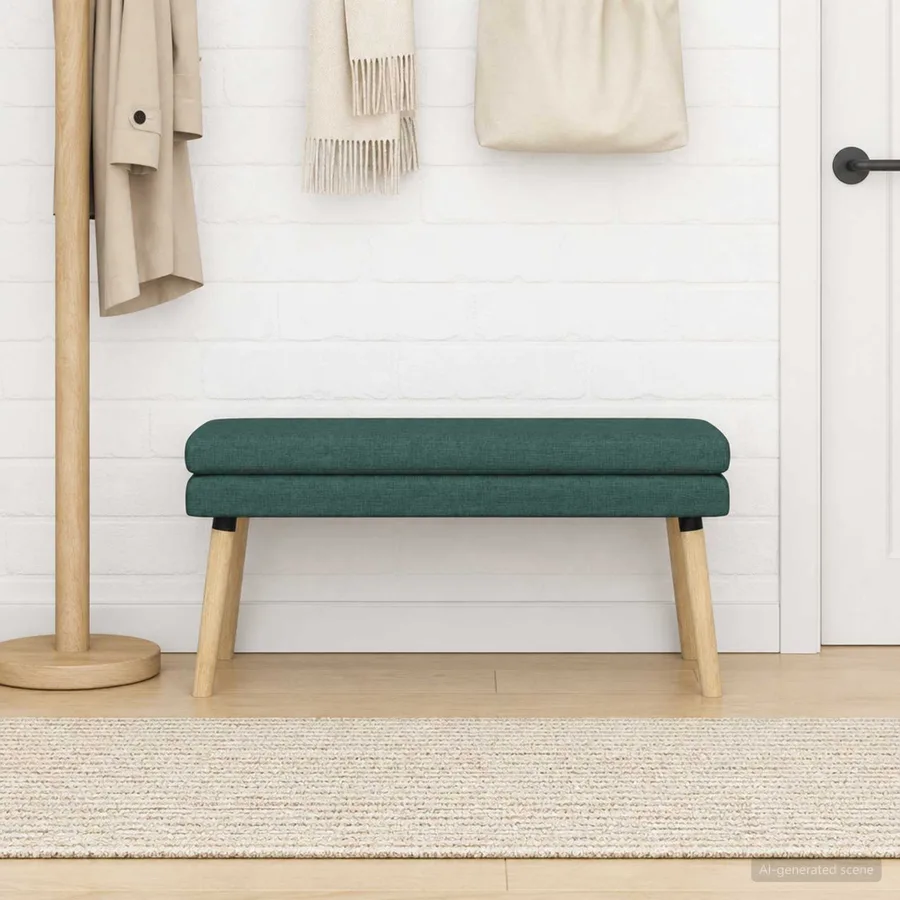 Banc à double couche Vert foncé 110 x 40 x 47 cm Tissu - 3