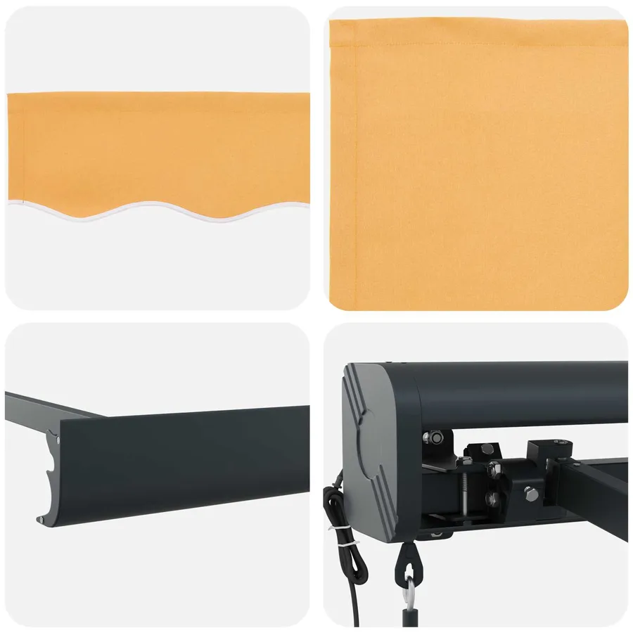 Auvent rétractable Sable 350 x 250 cm Tissu et Métal - 4
