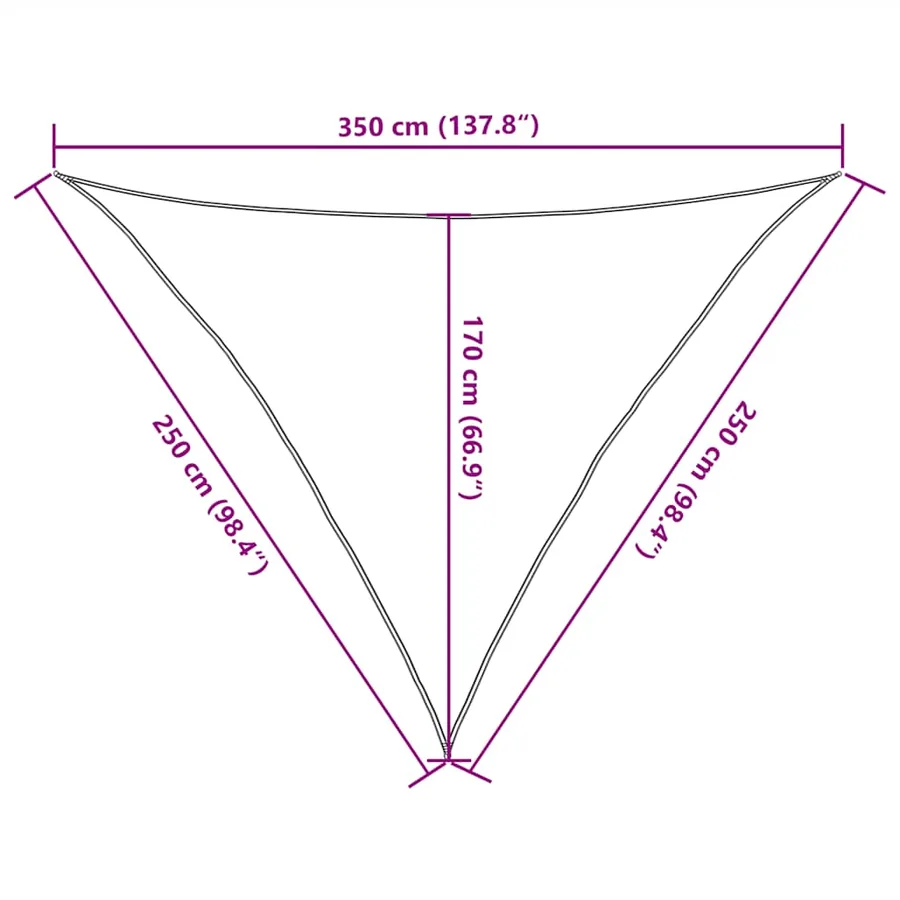 Voile d'ombrage 160 g/m² Noir 2,5x2,5x3,5 m PEHD - 10