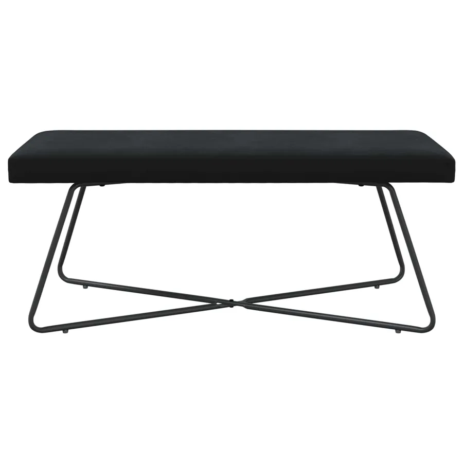 banc Noir 110 x 40 x 45 cm Velours - 5