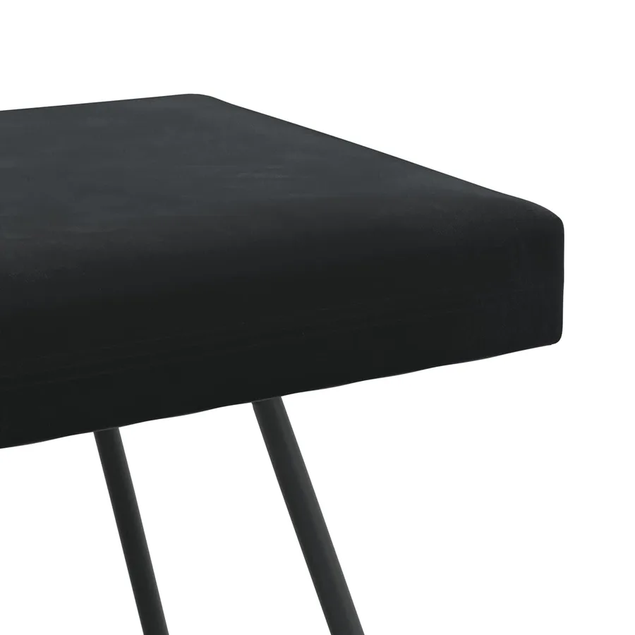 banc Noir 110 x 40 x 45 cm Velours - 6