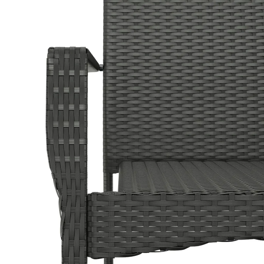 Ensemble à manger jardin 9pcs et coussins noir résine tressée - 7