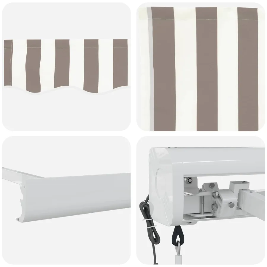 Auvent rétractable Gris clair et blanc 500 × 300 cm - 4