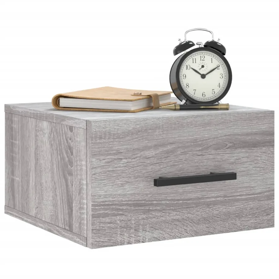 Table de chevet murale sonoma gris 35x35x20 cm - 9