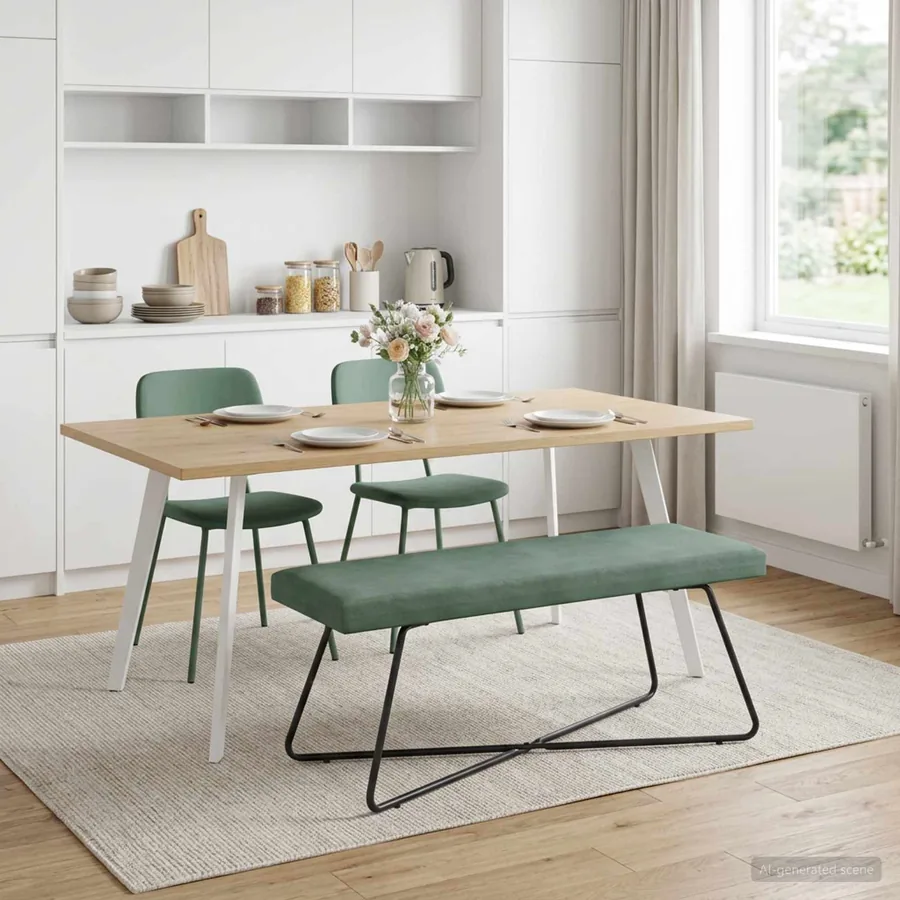 banc Vert Mer 110 x 40 x 45 cm Velours