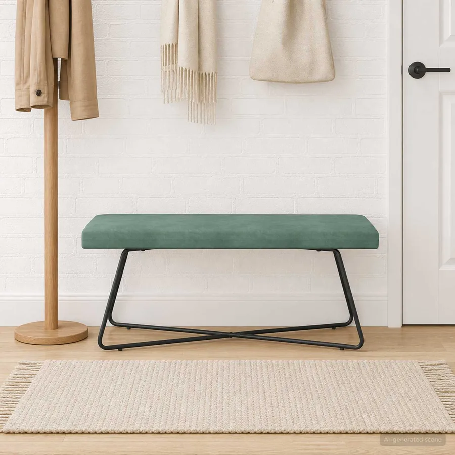 banc Vert Mer 110 x 40 x 45 cm Velours - 3