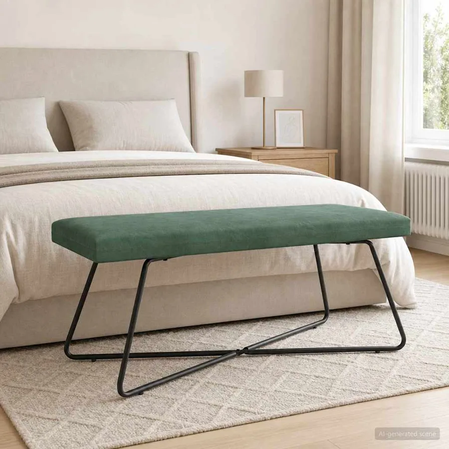 banc Vert Mer 110 x 40 x 45 cm Velours - 4