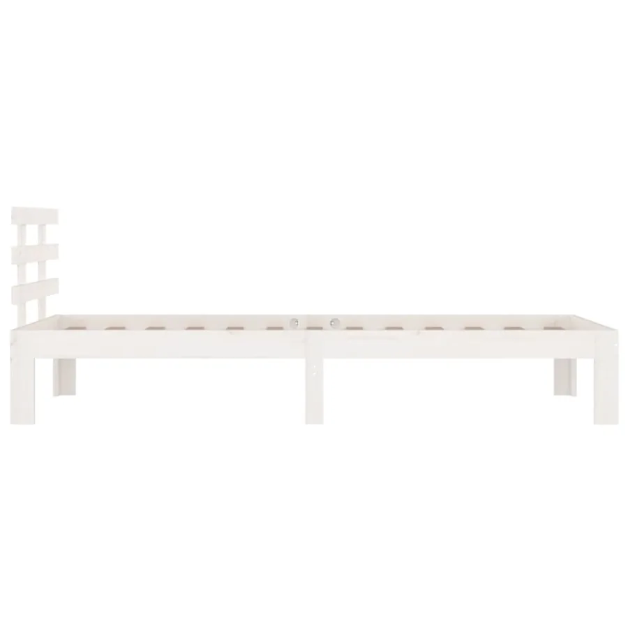 Cadre de lit sans matelas blanc bois massif 90x200 cm - 5