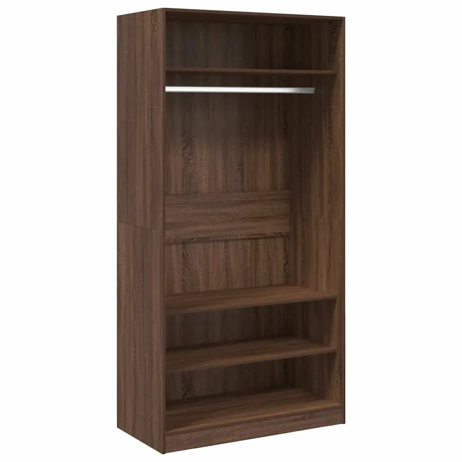 Garde-robe chêne marron 100x50x200 cm bois d'ingénierie - 2