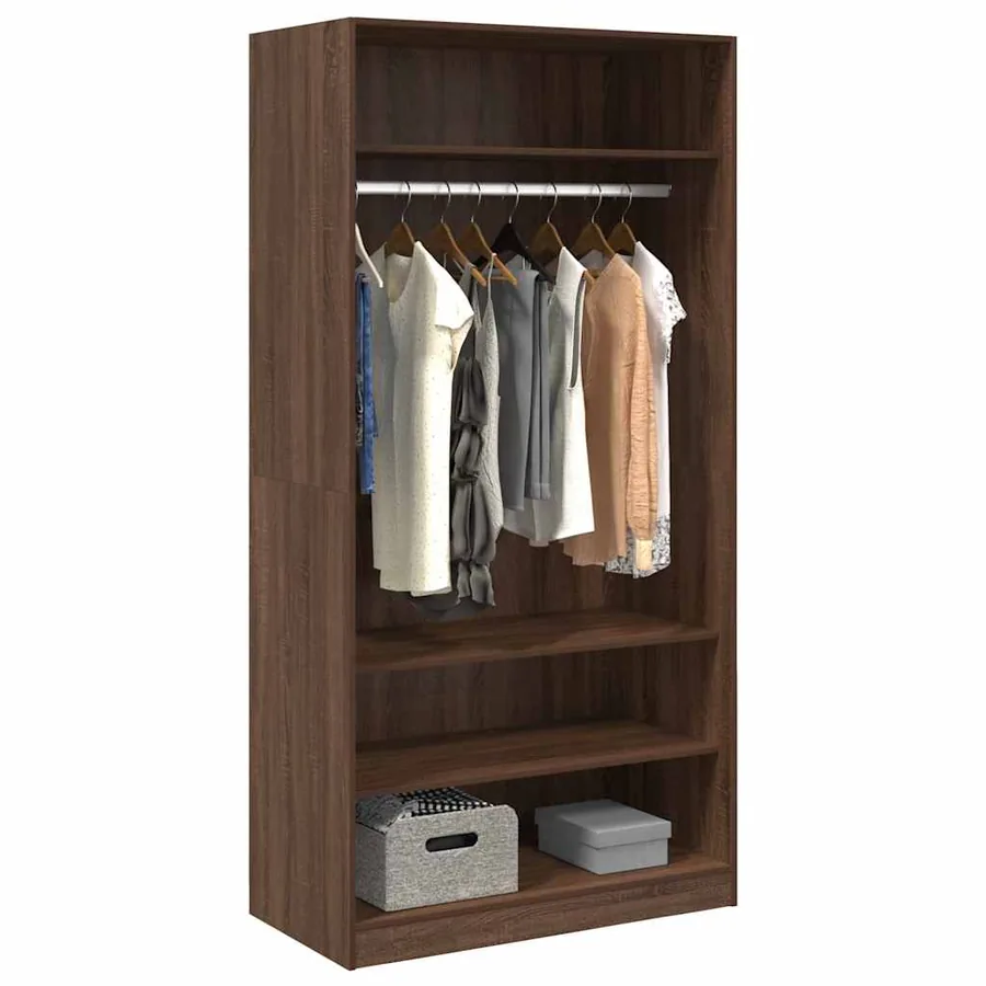 Garde-robe chêne marron 100x50x200 cm bois d'ingénierie - 3