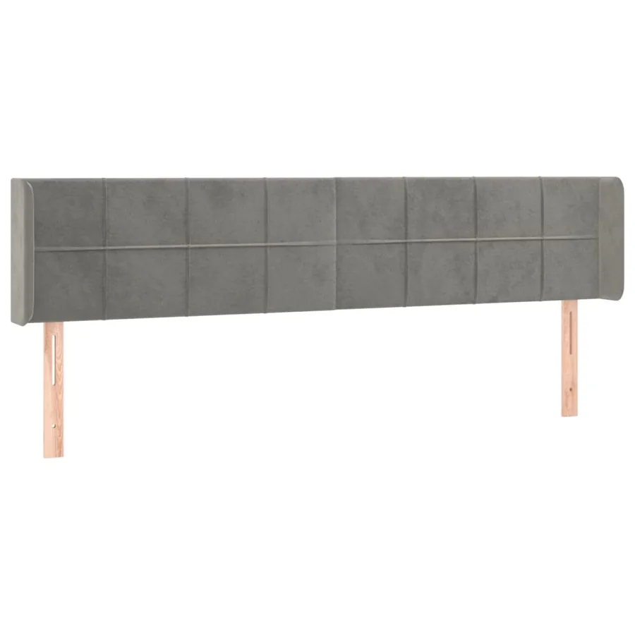 Tête de lit à LED Gris clair 183x16x78/88 cm Velours - 3