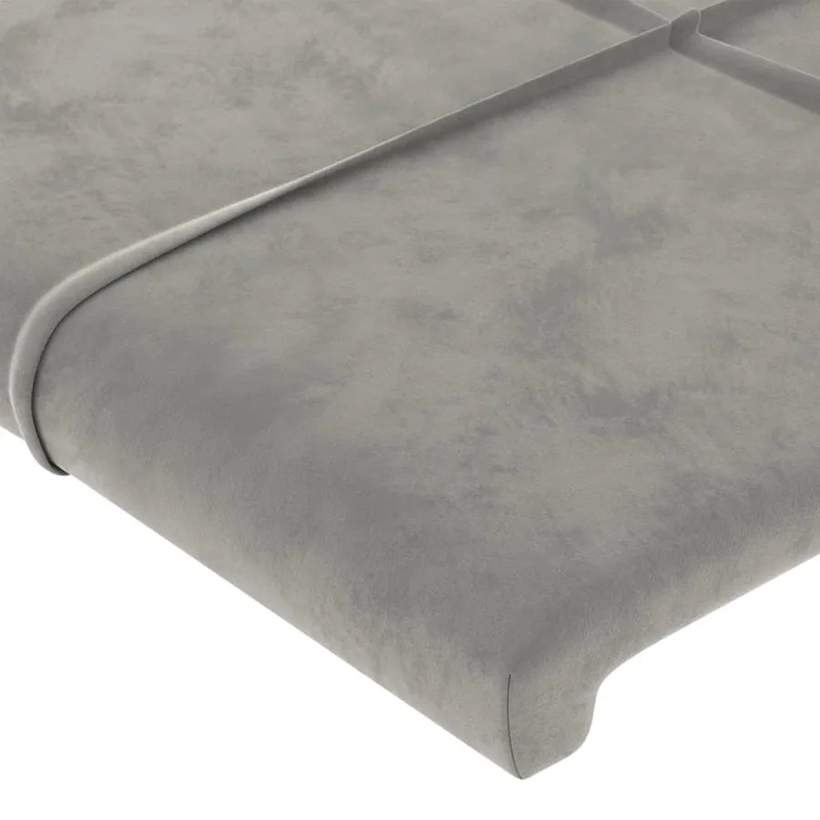 Tête de lit à LED Gris clair 183x16x78/88 cm Velours - 5