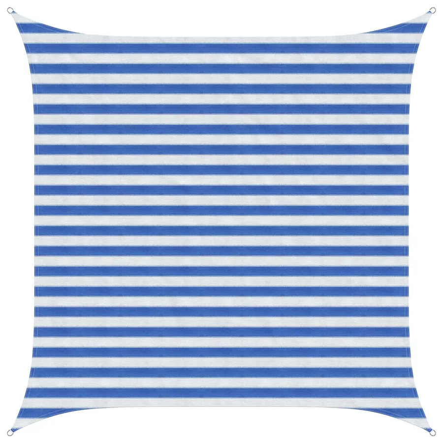Voile d'ombre Bleu et Blanc 2,5 x 2,5 m HDPE