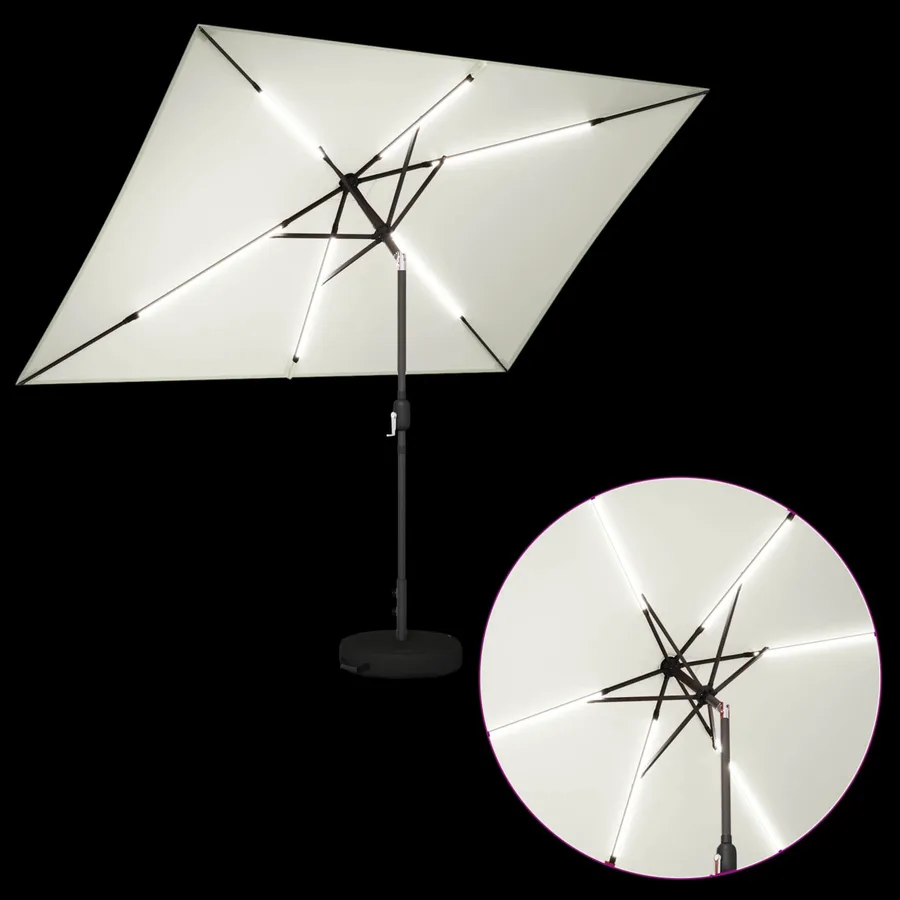 Parasol de jardin avec lumières LED et base 200 x 300 cm - 4