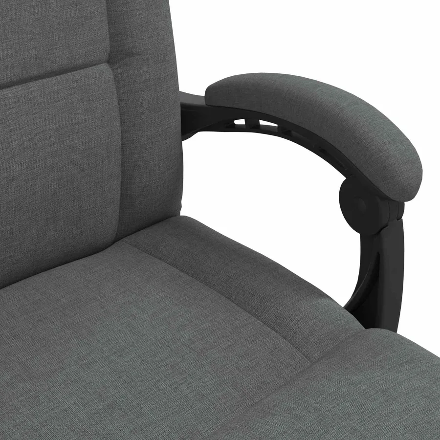 Fauteuil de sol ajustable Gris foncé Tissu - 7