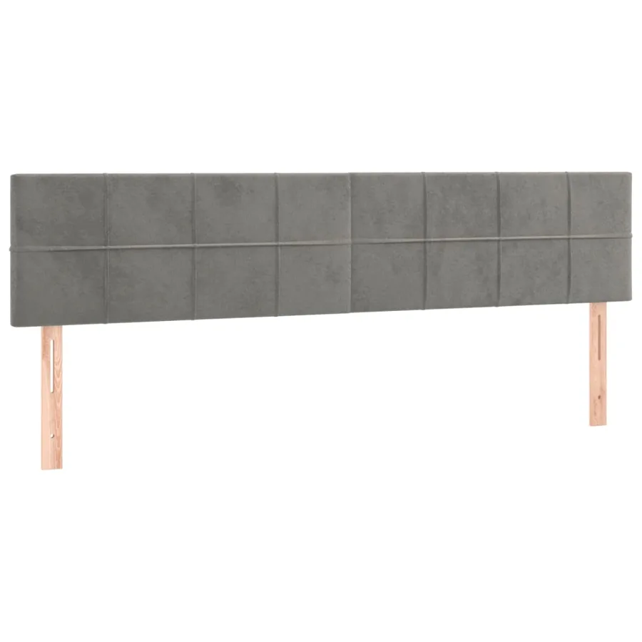 Tête de lit à LED Gris clair 160x5x78/88 cm Velours - 4