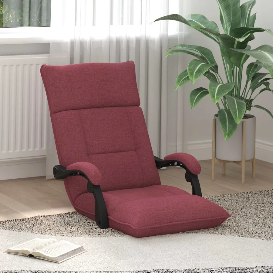 Fauteuil de sol ajustable Bordeaux Tissu