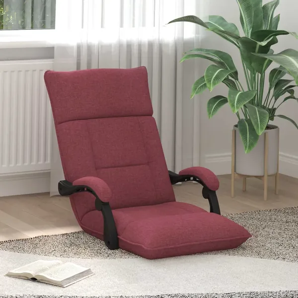 Fauteuil de sol ajustable Bordeaux Tissu