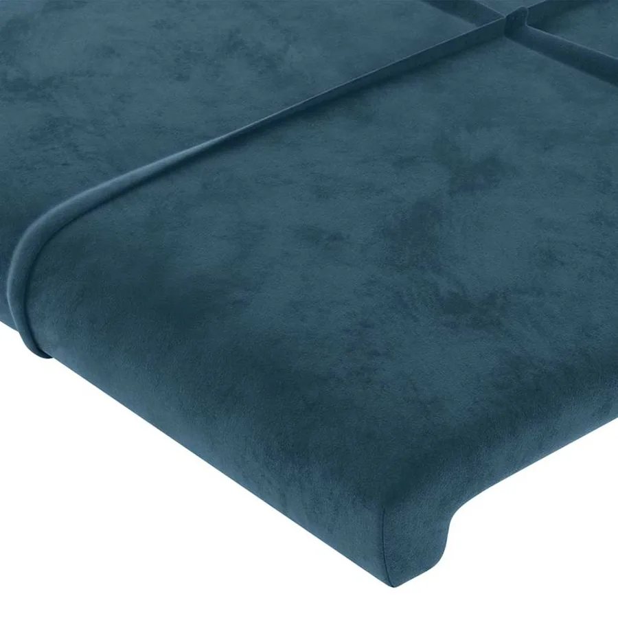 Tête de lit à LED Bleu foncé 144x5x78/88 cm Velours - 5