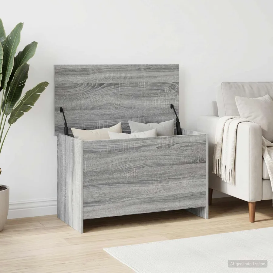 Coffre de rangement avec stockage Sonoma gris 80 x 40 x 50 cm - 4