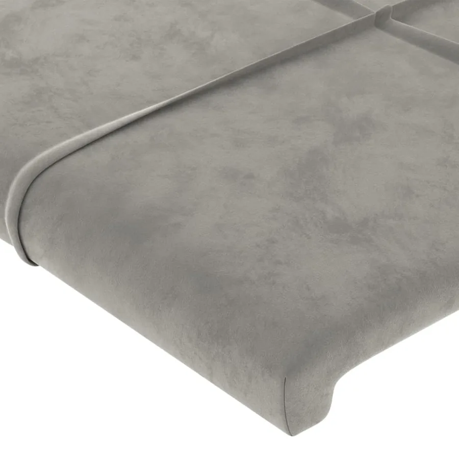Tête de lit à LED Gris clair 180x5x78/88 cm Velours - 5