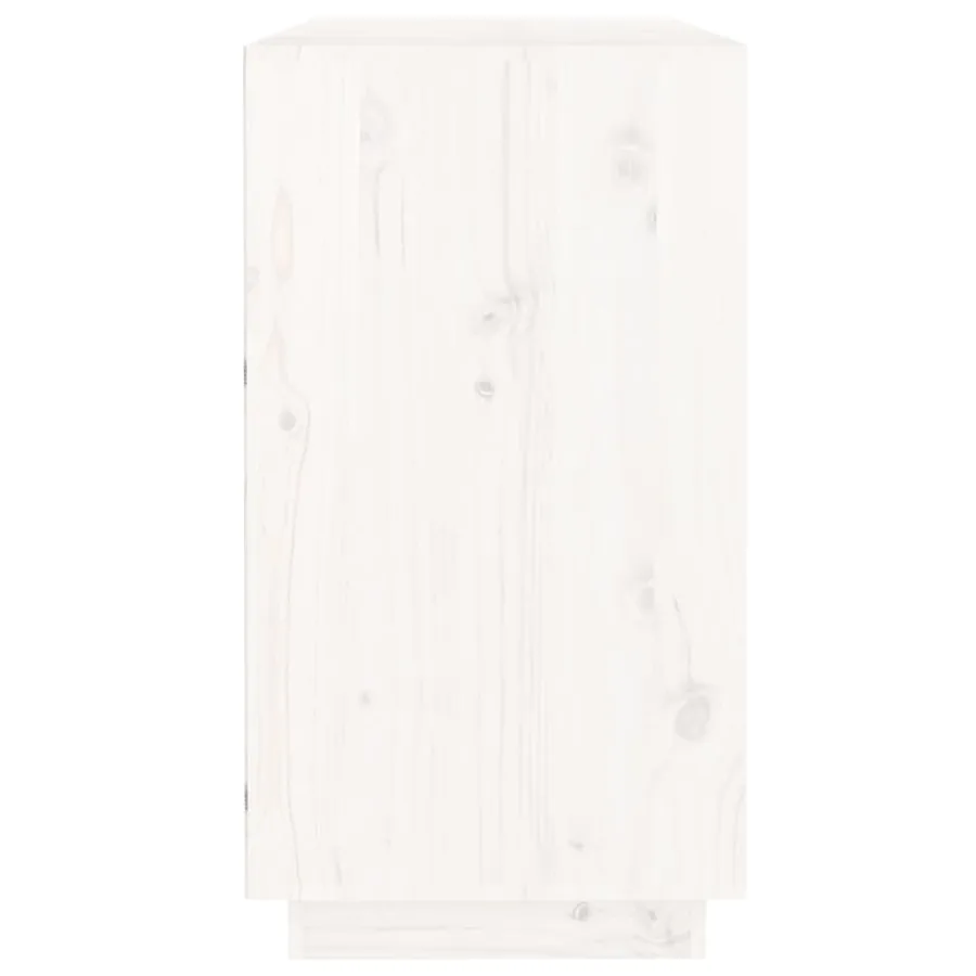 Buffet Blanc 100x40x75 cm Bois massif de pin - 5