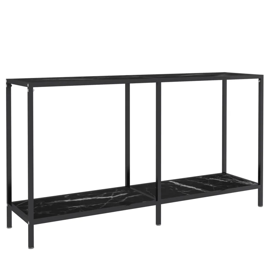 Table console Noir 140x35x75,5 cm Verre trempé - 2