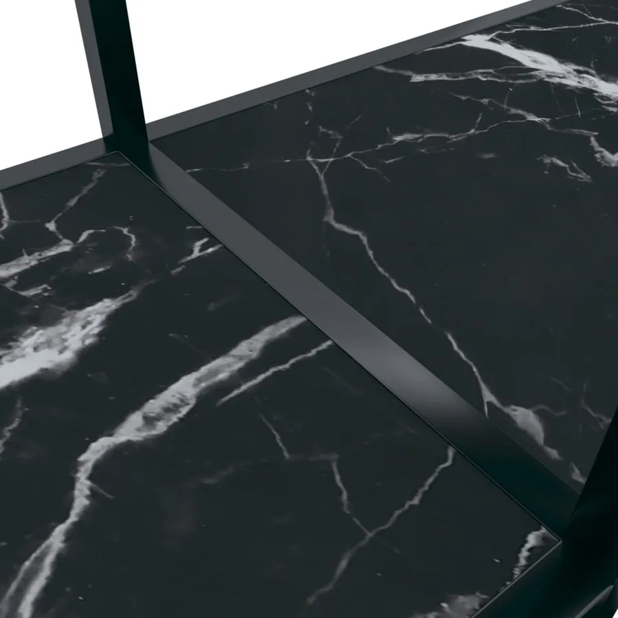 Table console Noir 140x35x75,5 cm Verre trempé - 6
