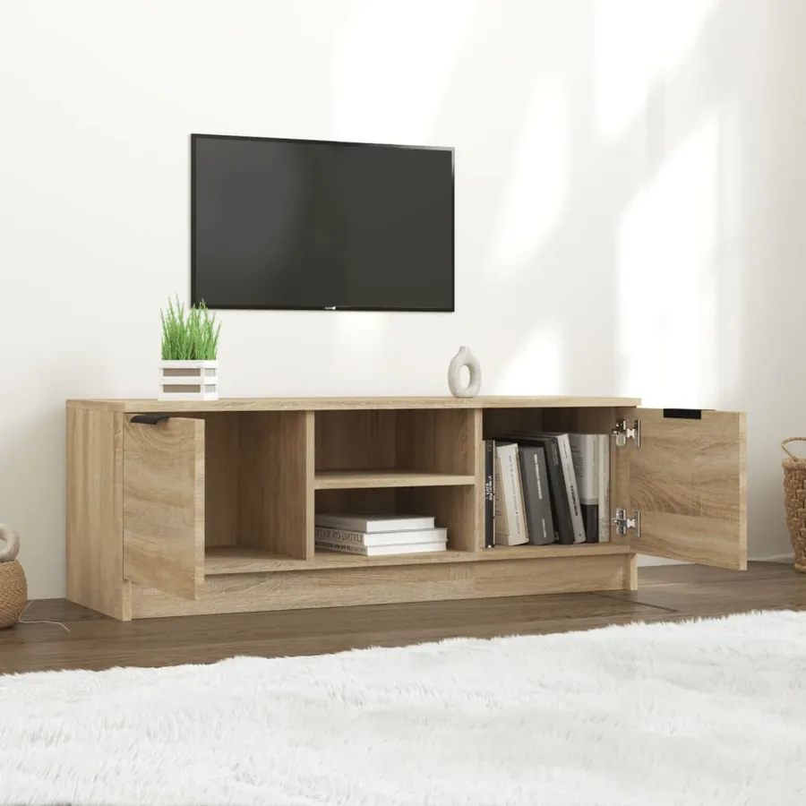 Meuble TV Chêne sonoma 102x35x36,5 cm Bois d'ingénierie - 6