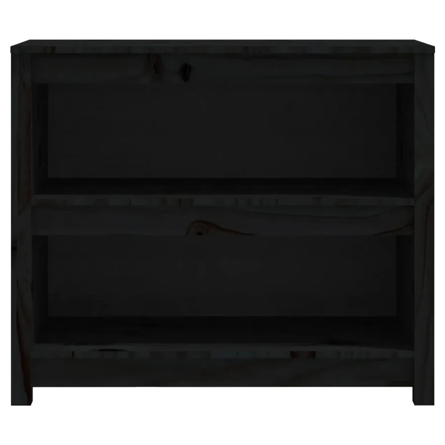 Bibliothèque Noir 80x35x68 cm Bois de pin massif - 5