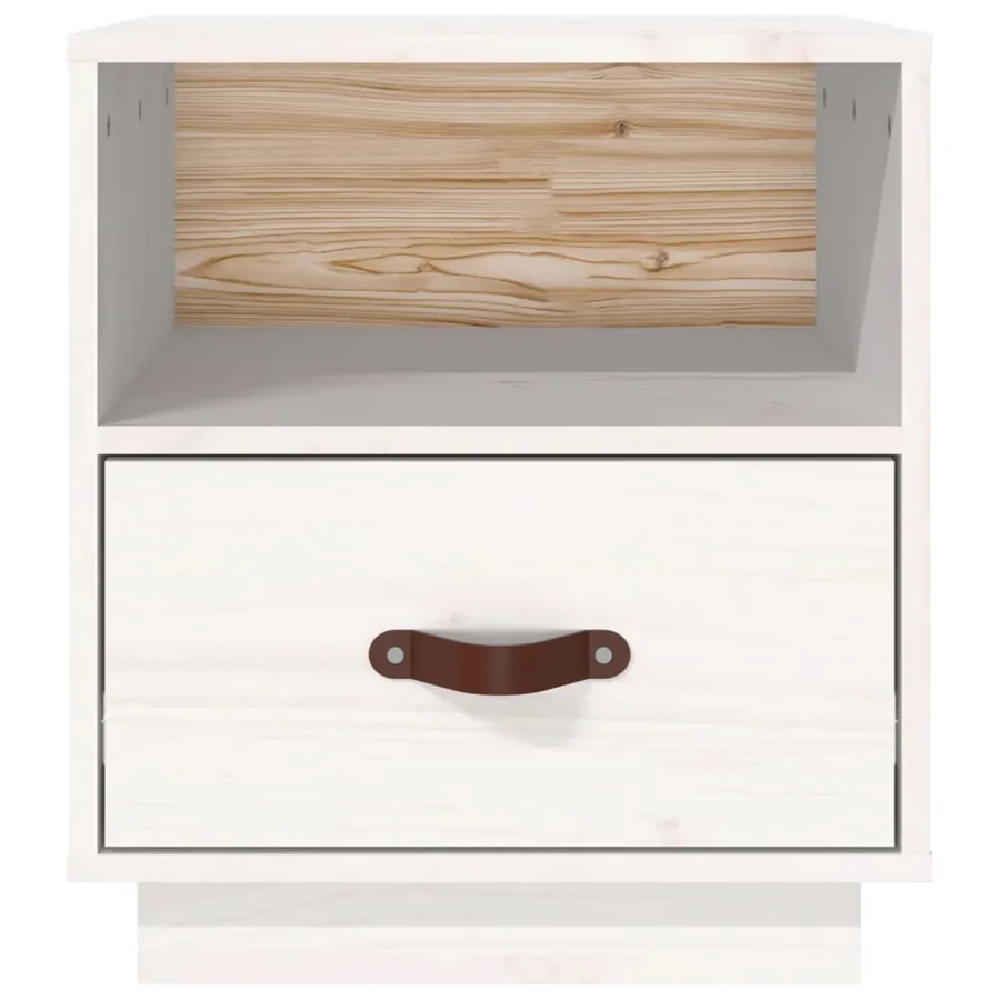 Tables de chevet 2 pcs Blanc 40x34x45 cm Bois de pin massif - 7