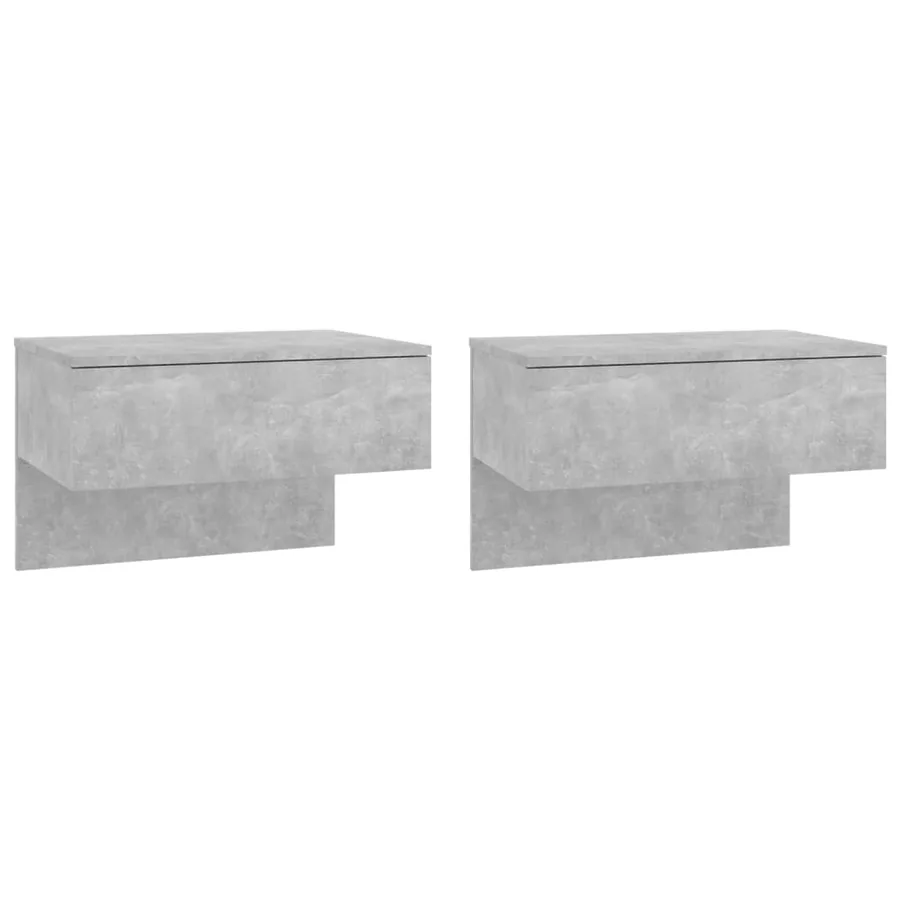 Tables de chevet murales 2 pcs Gris béton - 2