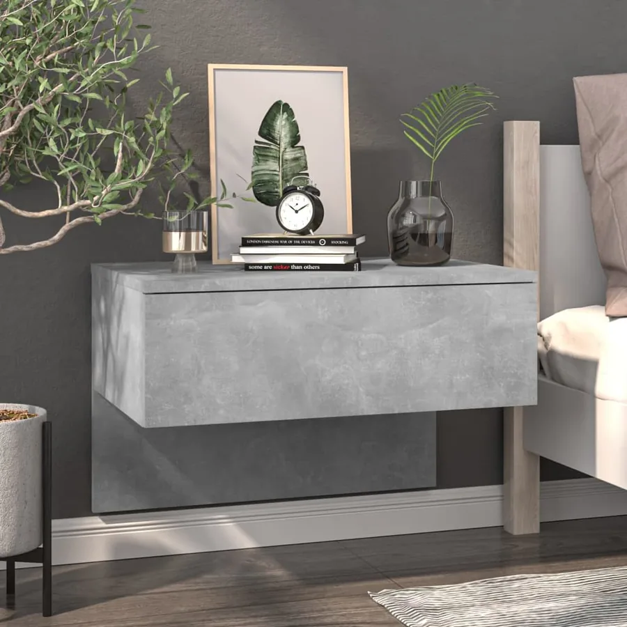 Tables de chevet murales 2 pcs Gris béton - 3