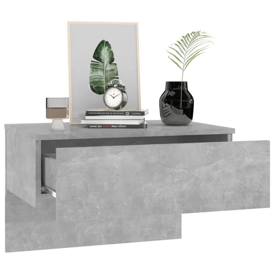 Tables de chevet murales 2 pcs Gris béton - 4