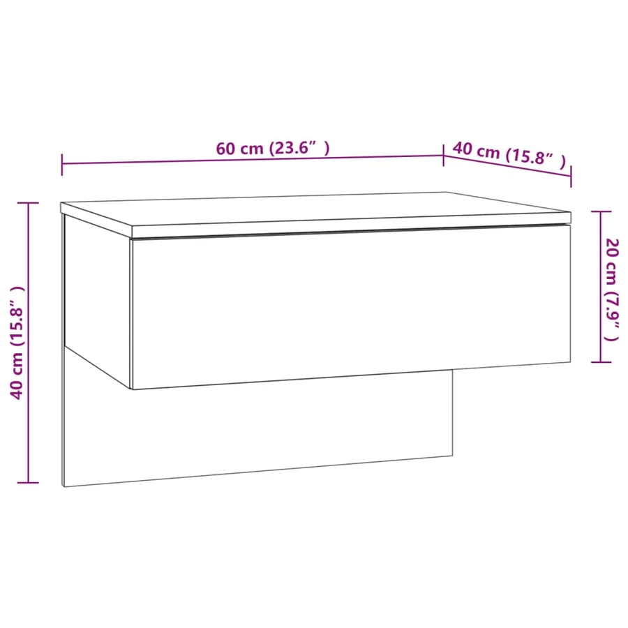 Tables de chevet murales 2 pcs Gris béton - 9