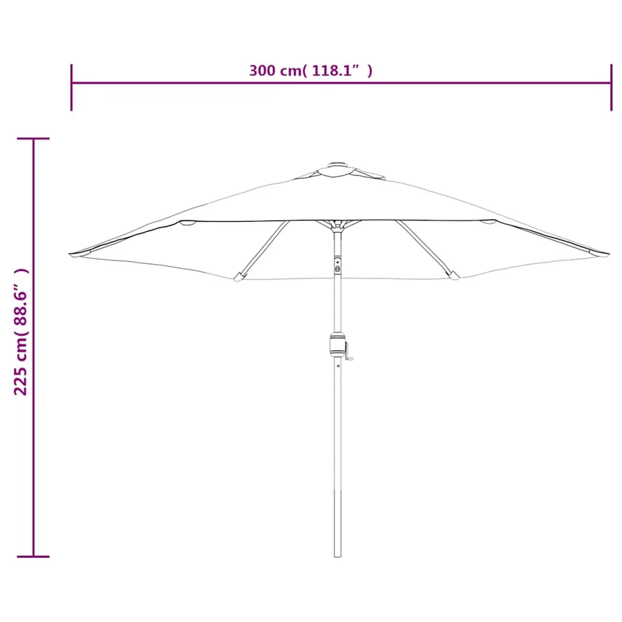 Parasol de jardin avec lumières LED et mât en acier terre cuite - 10