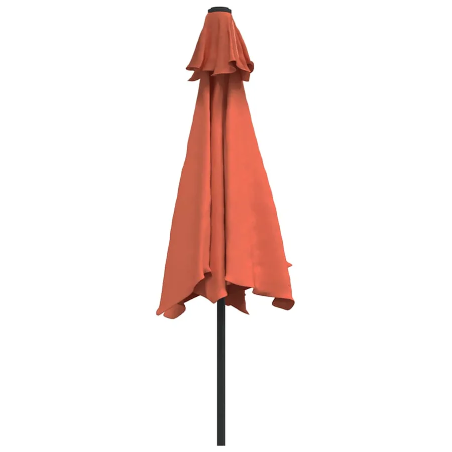 Parasol de jardin avec lumières LED et mât en acier terre cuite - 6